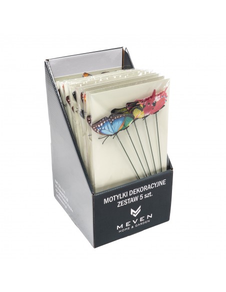 Dekoracyjne motyle świecące w ciemności do ogrodu kolorowe Meven 5 szt. 5905842530881 2