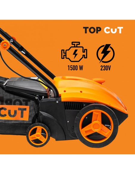 Mocny aerator-wertykulator elektryczny z koszem 30 L 1500 W 32 cm TOP CUT TC-AE1500-32 5905842525993 10