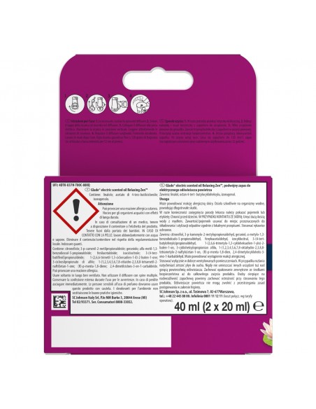 Podwójny zapas do elektrycznego odświeżacza powietrza Glade Relaxing Zen 5000204334098 2