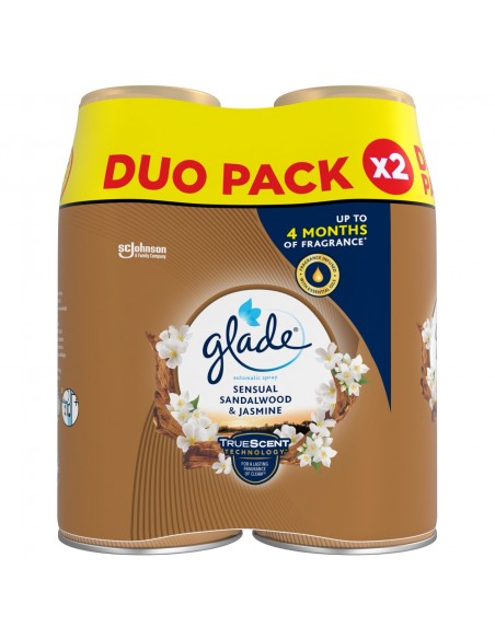 Podwójny zapas do automatycznego odświeżacza powietrza Glade Sensual Sandalwood & Jasmine 5000204866803