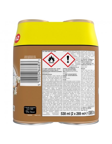 Podwójny zapas do automatycznego odświeżacza powietrza Glade Sensual Sandalwood & Jasmine 5000204866803 2