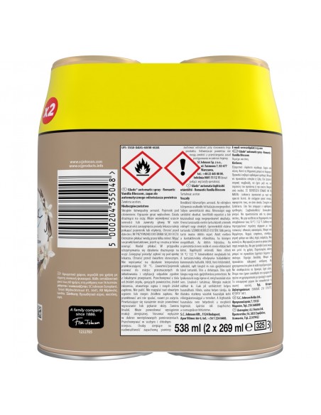 Podwójny zapas do automatycznego odświeżacza powietrza Glade Romantic Vanilla Blossom 5000204355048 2