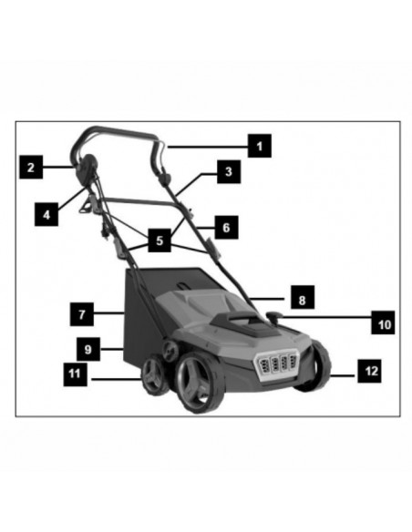 Elektryczny aerator-wertykulator NAC SCE180-38-W 1800W 38 cm 45L 5905842519794 6