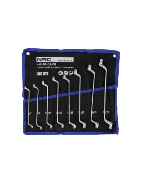 Zestaw kluczy oczkowych w etui 8 el. od 6x7 mm do 20x22 mm NAC-SP-08-DR 5905842526976