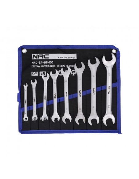 Zestaw kluczy płaskich w etui 8 el. od 6x7 mm do 20x22 mm NAC-SP-08-DO 5905842526983