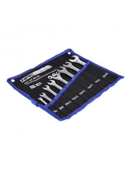 Zestaw kluczy płaskich w etui 8 el. od 6x7 mm do 20x22 mm NAC-SP-08-DO 5905842526983 2
