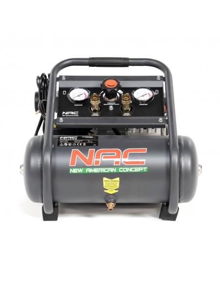 Cichy kompresor bezolejowy ręczny NAC OF-SLH-8-0.75-IN 8L 750W 1HP - Sprężarki i kompresory Cichy kompresor bezolejowy ręczny NAC OF-SLH-8-0.75-IN 8L 750W 1HP 5905842511835