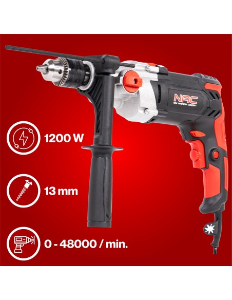 Dwubiegowa wiertarka udarowa NAC D-1200-2-GN 1200W 5905842517660 7