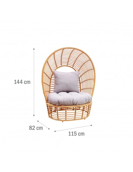 Technorattanowy fotel ogrodowy w stylu boho St. Louis Meven 115 × 82 × 144 cm - Fotele i leżaki Technorattanowy fotel ogrodowy w stylu boho St. Louis Meven 115 × 82 × 144 cm 5902490784864 7