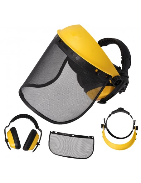 Przeciwodpryskowa przyłbica ochronna do koszenia z nausznikami ochronnymi NAC 5905842527546