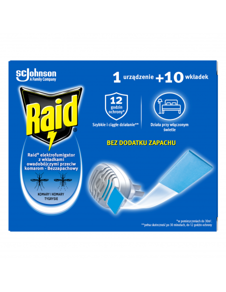 Owadobójczy elektrofumigator z wkładkami bezzapachowymi Raid 5000204406696