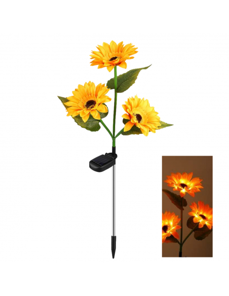 Ogrodowa lampa solarna wbijana z czujnikiem zmierzchu Kwiaty słonecznika Meven 5905842532281 8