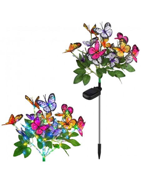 Ogrodowa lampa solarna wbijana z czujnikiem zmierzchu Bukiet motylków Meven 5905842532304