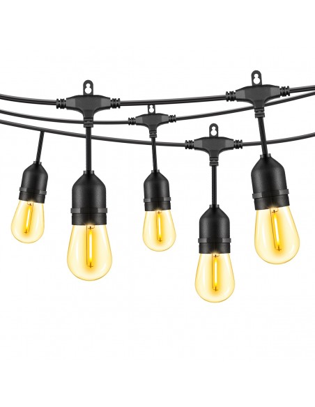 Girlanda ogrodowa świetlna o kolorze ciepłej bieli 20 m 20+2 żarówki Meven 5905842532311