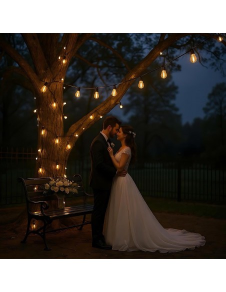 Girlanda ogrodowa świetlna o kolorze ciepłej bieli 20 m 20+2 żarówki Meven 5905842532311 7