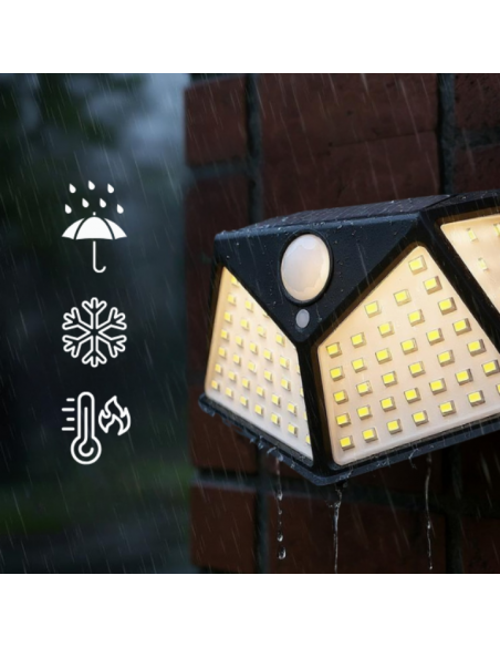 Lampa solarna ścienna kinkiet z czujnikiem ruchu 100 LED Meven 5905842532243 6