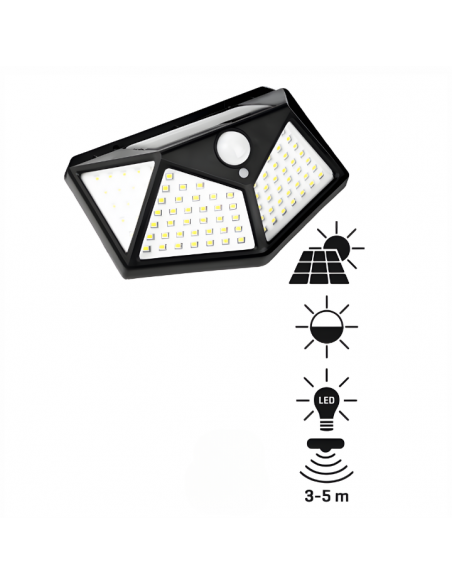 Lampa solarna ścienna kinkiet z czujnikiem ruchu 100 LED Meven 5905842532243 8