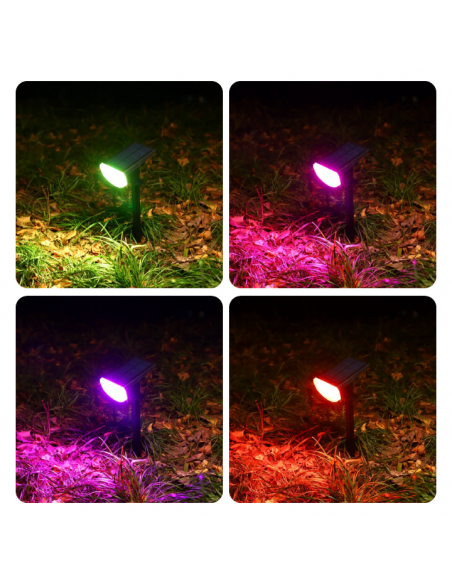 Lampa solarna, reflektor wielokolorowy z czujnikiem zmierzchu 38 LED RGB Meven 2 szt. 5905842532250 14