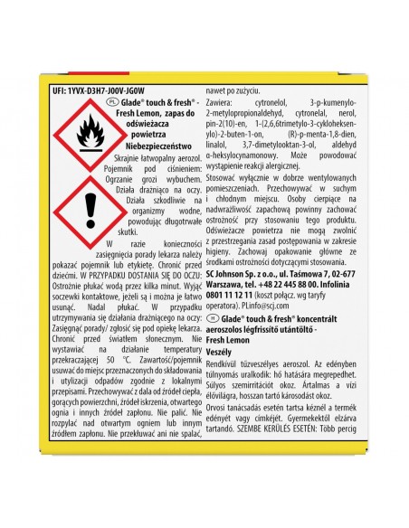 Zapas do automatycznego odświeżacza powietrza Glade Fresh Lemon 2+1 5000204778861 2