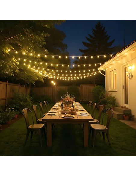 Girlanda solarna ogrodowa z pilotem, 11 trybów świetlnych 15 m 30+2 żarówki Meven 5905842532342 8