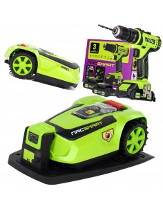 Zestaw NAC SMART: Robot koszący 22 cm + Wiertarko-wkrętarka akumulatorowa z udarem 5905842525719