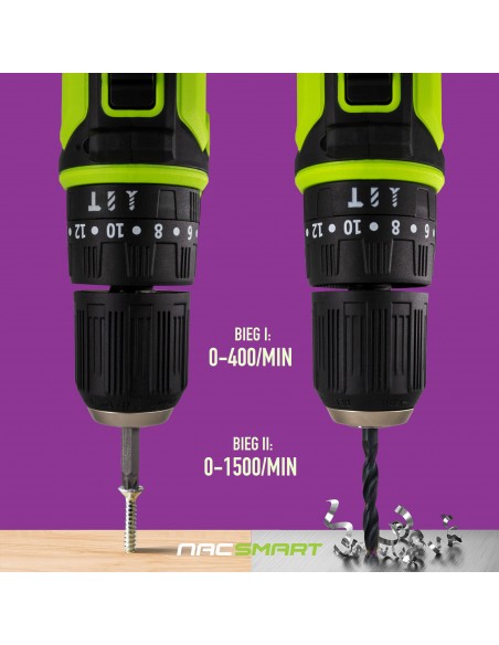 Zestaw NAC SMART: Robot koszący 22 cm + Wiertarko-wkrętarka akumulatorowa z udarem 5905842525719 5