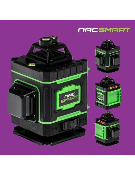 Laser krzyżowy, poziomica laserowa 4D 16 linii z akcesoriami NAC SMART - Urządzenia akumulatorowe NAC Laser krzyżowy, poziomica laserowa 4D 16 linii z akcesoriami NAC SMART 5905842528192 2