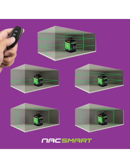 Laser krzyżowy, poziomica laserowa 4D 16 linii z akcesoriami NAC SMART - Urządzenia akumulatorowe NAC Laser krzyżowy, poziomica laserowa 4D 16 linii z akcesoriami NAC SMART 5905842528192 3