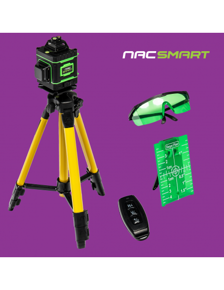Zestaw NAC SMART: Poziomica laserowa 4D 16 linii z akcesoriami + Statyw, trójnóg 100 cm 5905842528192 3