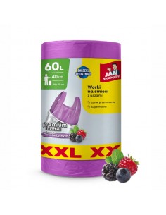 Worki na śmieci 60L o zapachu owoców leśnych z uszami Jan Niezbędny 40 szt. 5201314198192