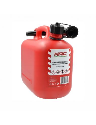 Plastikowy kanister na paliwo, olej z rurką wlewową 5L NAC 5902490763715 3