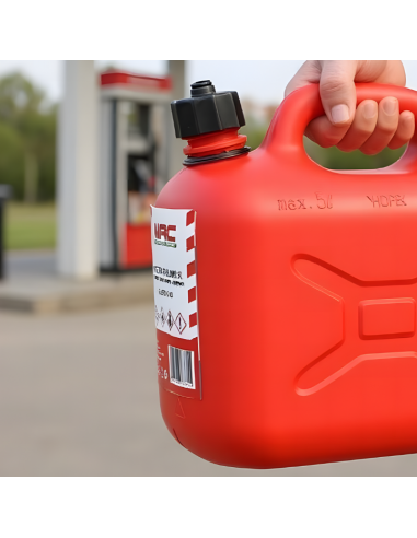 Plastikowy kanister na paliwo, olej z rurką wlewową 5L NAC 5902490763715 5