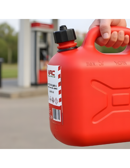 Plastikowy kanister na paliwo, olej z rurką wlewową 5L NAC 5902490763715 5