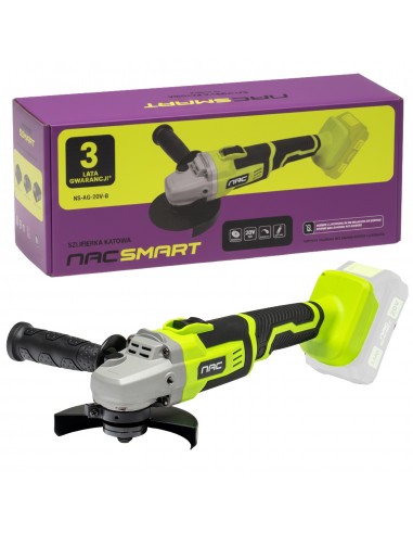 Akumulatorowa szlifierka kątowa 125 mm NAC SMART NS-AG-20V-B, Body bez baterii 5905842532038