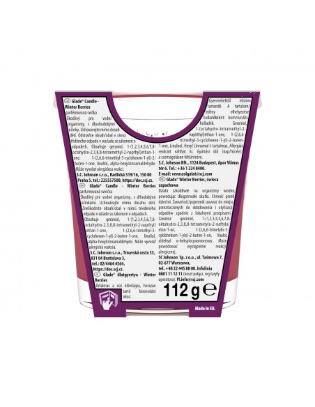 Zimowa świeca zapachowa Glade Winter Berries 112 g - Świece zapachowe Zimowa świeca zapachowa Glade Winter Berries 112 g 5000204414875 3