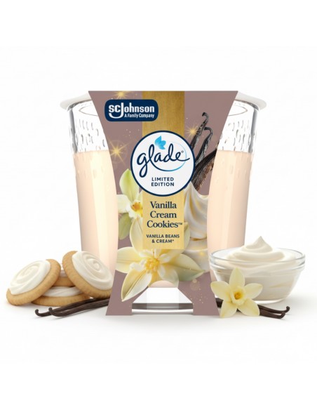 Zimowa świeca zapachowa Glade Vanilla Cream Cookies 112 g - Świece zapachowe Zimowa świeca zapachowa Glade Vanilla Cream Cookies 112 g 5000204414905