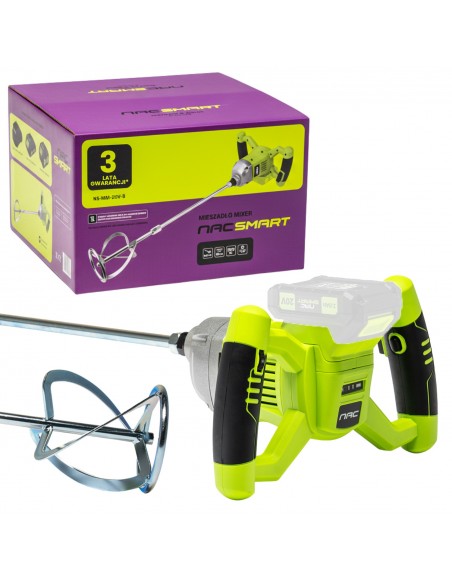 Akumulatorowe mieszadło do farb, zapraw, klejów NAC SMART NS-MM-20V-B Body bez baterii 5905842532182