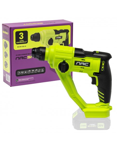 Mocna młotowiertarka udarowa 1,5 J NAC SMART NS-RH-20V-B, Body bez baterii 5905842532069