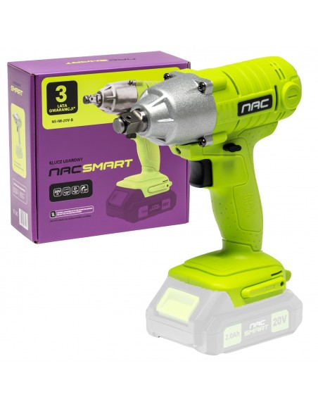 Akumulatorowy klucz udarowy 300 Nm NAC SMART NS-IW-20V-B, Body bez baterii 5905842532120