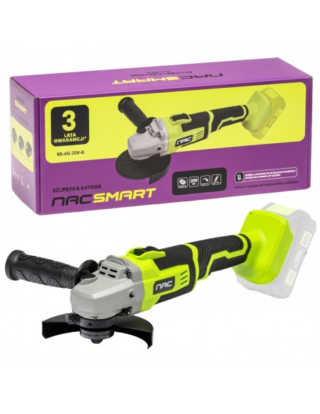 Akumulatorowa szlifierka kątowa 125 mm NAC SMART NS-AG-20V-B, Body bez baterii 5905842532038