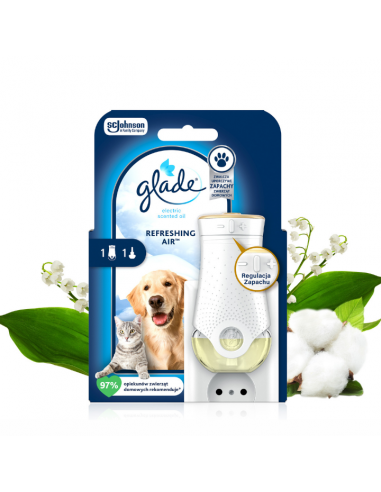 Elektryczny odświeżacz powietrza z wkładem niwelującym przykre zapachy Glade PETS Refreshing Air - Odświeżacze elektryczne Elektryczny odświeżacz powietrza z wkładem niwelującym przykre zapachy Glade PETS Refreshing Air 5000204381405