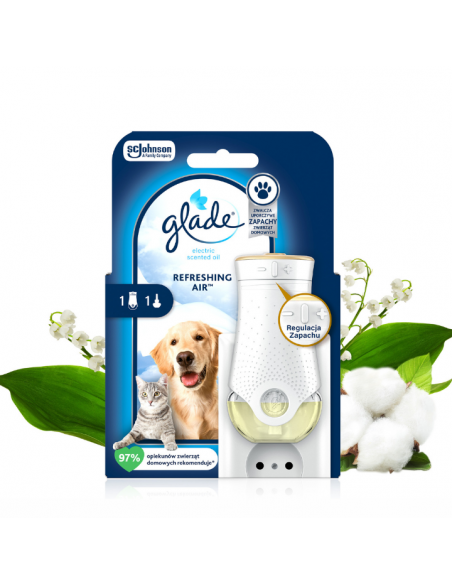 Elektryczny odświeżacz powietrza z wkładem niwelującym przykre zapachy Glade PETS Refreshing Air - Odświeżacze elektryczne Elektryczny odświeżacz powietrza z wkładem niwelującym przykre zapachy Glade PETS Refreshing Air 5000204381405