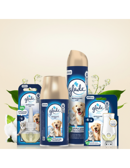 Elektryczny odświeżacz powietrza z wkładem niwelującym przykre zapachy Glade PETS Refreshing Air - Odświeżacze elektryczne Elektryczny odświeżacz powietrza z wkładem niwelującym przykre zapachy Glade PETS Refreshing Air 5000204381405 6