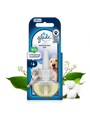 Zapas do elektrycznego odświeżacza powietrza neutralizujący zapachy Glade PETS Refreshing Air 20 ml - Odświeżacze elektryczne Zapas do elektrycznego odświeżacza powietrza neutralizujący zapachy Glade PETS Refreshing Air 20 ml 5000204382006
