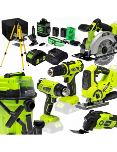 Duży zestaw elektronarzędzi akumulatorowych dla stolarza NAC SMART z baterią i ładowarką 5905842532083