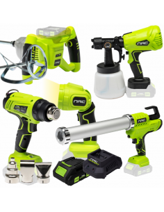 Zestaw NAC SMART: Pistolet malarski + Mieszadło + Opalarka + Wyciskacz + Latarka + Aku + Ładowarka 5905842532168