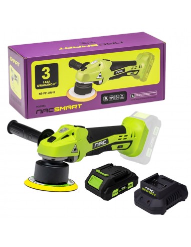 Polerka samochodowa 125 mm NAC SMART NS-PP-20V-B z akumulatorem 2 Ah i szybką ładowarką - Urządzenia akumulatorowe NAC Polerka samochodowa 125 mm NAC SMART NS-PP-20V-B z akumulatorem 2 Ah i szybką ładowarką 5905842532151
