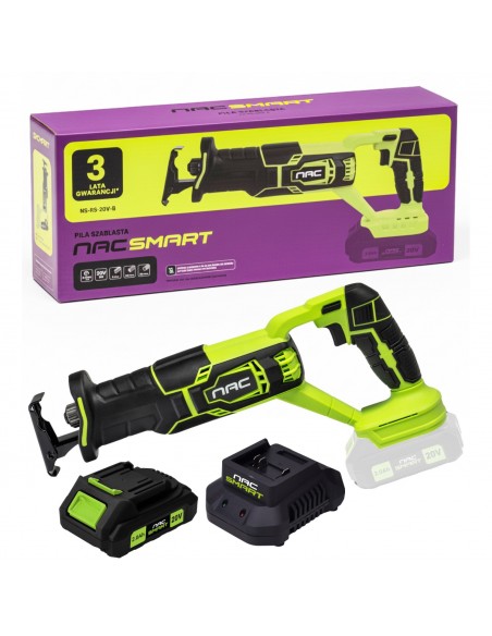 Piła szablasta NAC SMART NS-RS-20V-B z akumulatorem 2 Ah i szybką ładowarką 5905842532106