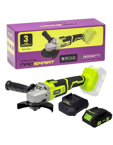 Szlifierka kątowa 115/125 mm NS-AG-20V-B NAC SMART z akumulatorem 2 Ah i szybką ładowarką - Urządzenia akumulatorowe NAC Szlifierka kątowa 115/125 mm NS-AG-20V-B NAC SMART z akumulatorem 2 Ah i szybką ładowarką 5905842532038