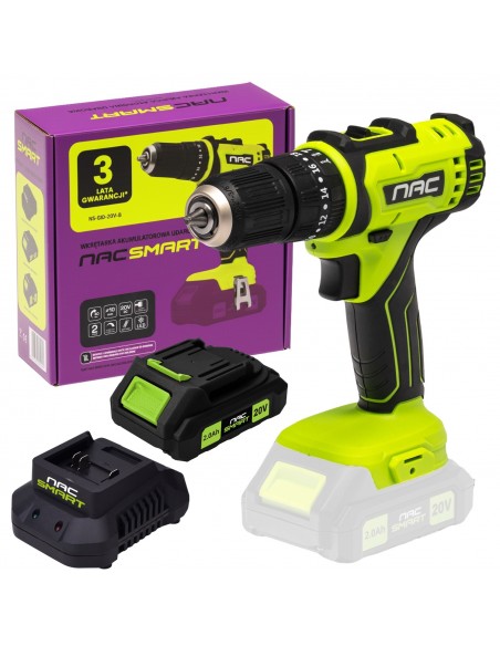 Wkrętarka akumulatorowa z udarem NAC SMART z akumulatorem 2 Ah i szybką ładowarką 5905842532021